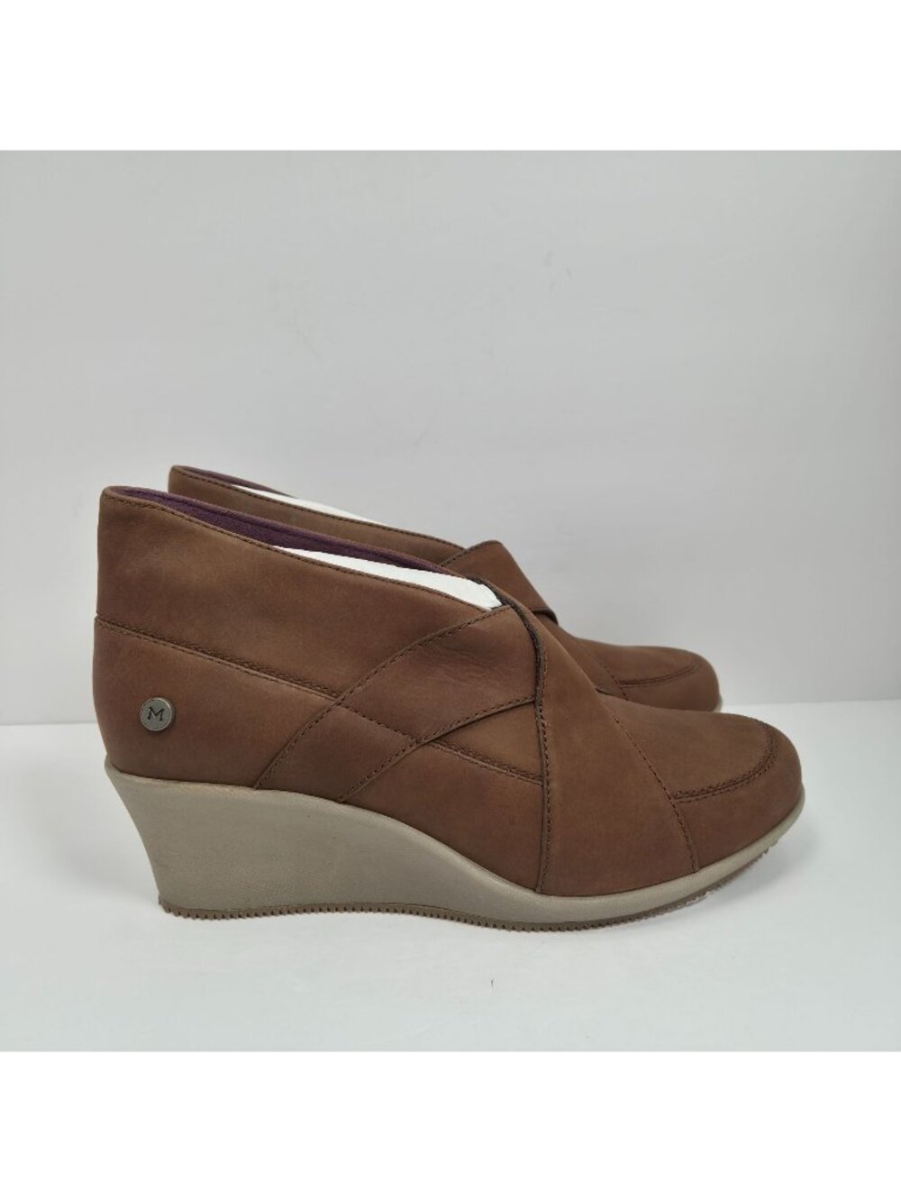 Mozo Descanso Women's Brown Leather Wedge Shoes US Size 7 NWOT SAMPLE